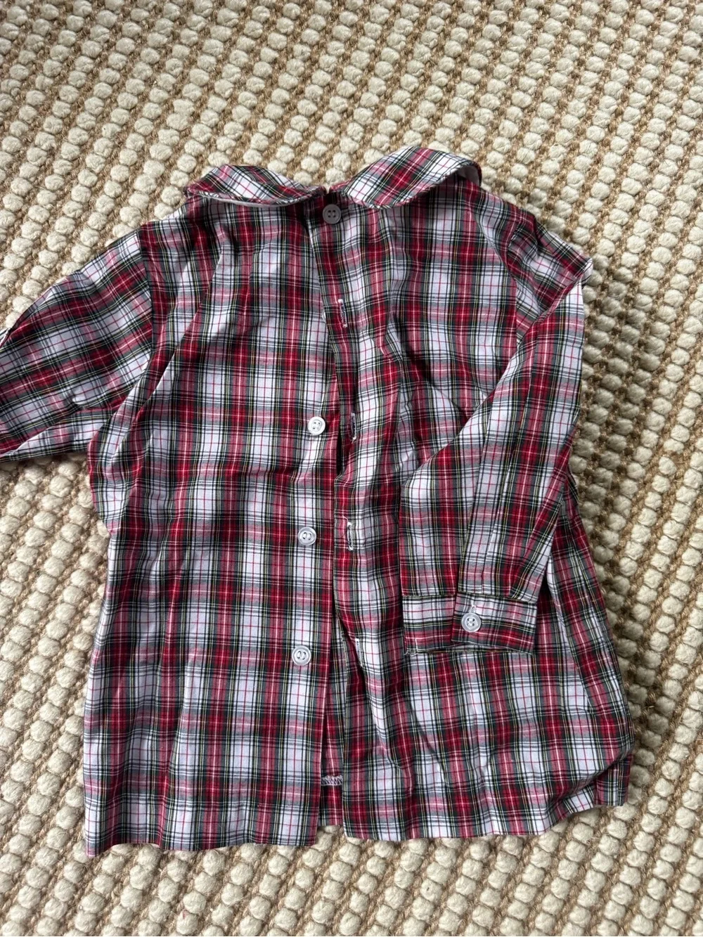 The Bailey Boys Plaid Peter Pan Collar Holiday Top - Red & Green